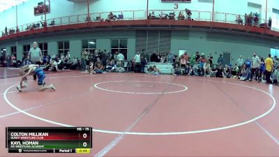 75 lbs Cons. Round 2 - Kayl Homan, M3 Wrestling Academy vs Colton Millikan, Husky Wrestling Club