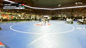 126 Class 4 lbs 5th Place Match - Nathaniel Provost, Ft. Zumwalt North vs Cade Dunn, Liberty