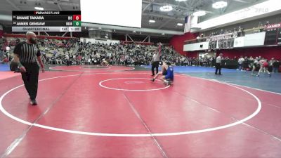 134 lbs Quarterfinal - Shane Takara, Irvington vs James Gensaw, Del Norte