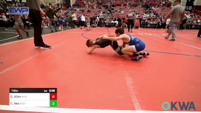 70 lbs Consolation - Gabriel Allen, Ponca City Wildcat Wrestling vs Collin Ake, Wolfpak Wrestling