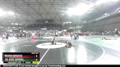 43 lbs Quarterfinal - Bryson Gonzalez, Young Suns Wrestling Club vs Tre Wade Johnson, Kitsap Ironman Wrestling Club