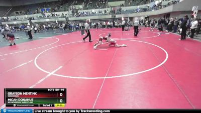 95 lbs Cons. Semi - Grayson Mentink, Wisconsin vs Micah Donahue, No Nonsense Wrestling