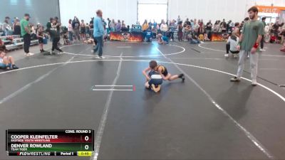 55 lbs Cons. Round 3 - Cooper Kleinfelter, Eastside Youth Wrestling vs Denver Rowland, Team Tiger