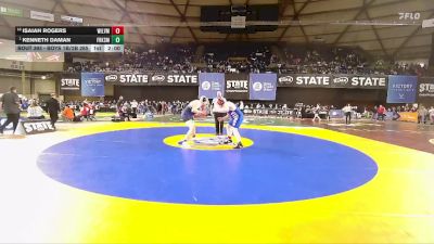 Boys 1B/2B 285 Champ. Round 2 - Kenneth Daman, Forks vs Isaiah Rogers, Willapa Valley