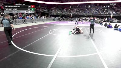 Champ. Round 1 - Johnny Lenz, Kimball/White Lake/Platte-Geddes vs Kamryn Rhodes, Faulkton Area