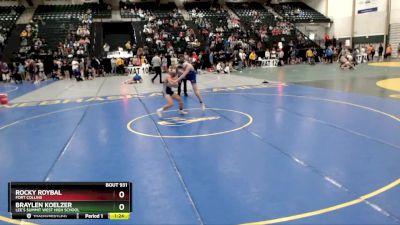 126 lbs Quarterfinal - Rocky Roybal, Fort Collins vs Braylen Koelzer, Lee`s Summit West High School