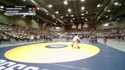 2A 215 lbs Semifinal - Soren Jensen, Gunnison Valley vs Thomas Unsicker, South Sevier