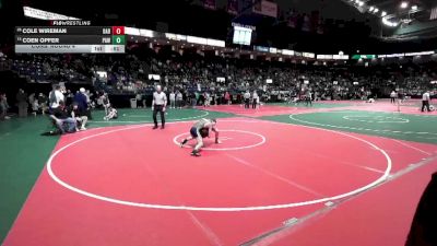 114 lbs Cons. Round 4 - Cole Wireman, DAB1 vs Coen Opfer, PAW3
