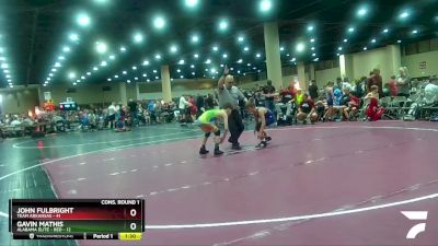 90 lbs Quarters & Wb (16 Team) - John Fulbright, Team Arkansas vs Gavin Mathis, Alabama Elite - Red