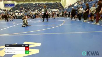 55 lbs Consi Of 4 - Beau Bloyed, Carl Albert vs Brastin Woods, Tecumseh Youth Wrestling