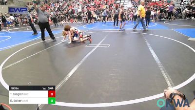 100 lbs Quarterfinal - Timothy Siegler, Bartlesville Wrestling Club vs Roman Baker, Skiatook Youth Wrestling