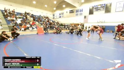 132 lbs Cons. Round 5 - Brady Mercer, OC RTC/Fountain Valley HS vs Manny Ramirez, Arreola Wrestling Club (AWC)