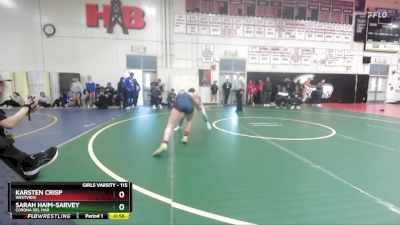 115 lbs Cons. Round 4 - Karsten Crisp, Westview vs Sarah Haim-Sarvey, Corona Del Mar