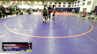 145 lbs Cons. Round 2 - Alyssa Rogers, Texas Women`s University vs Breaunnah Robles, Colorado Mesa