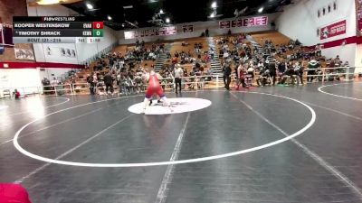 215 lbs Quarterfinal - Kooper Westenskow, Evanston vs Timothy Shrack, Kelly Walsh