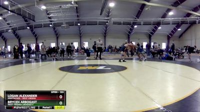 133 lbs Cons. Round 2 - Logan Alexander, Unattached - West Virgina vs Brycen Arbogast, West Virginia University