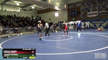 113 lbs Semifinal - Ronnie Ramirez, Walnut vs Rocco Madrid, Centennial Corona