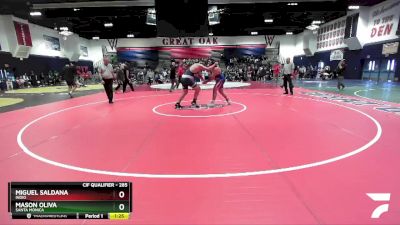 285 lbs Semifinal - Mason Oliva, Santa Monica vs Miguel Saldana, Indio