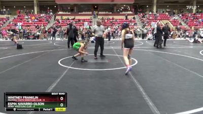 110 lbs Cons. Round 3 - Espin Navarro-Olson, Derby Wrestling Club vs Whitney Franklin, Palmyra Youth Wrestling Club