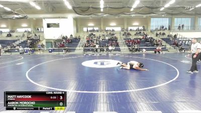 141 lbs Cons. Round 4 - Matt Haycook, Ithaca vs Aaron Morocho, American International