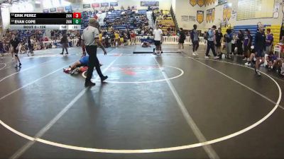 126 lbs Cons. Round 6 - Erik Perez, Lost Tribe vs Evan Cope, Charlotte High