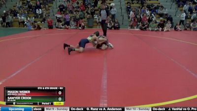 80 lbs Champ. Round 2 - Sawyer Crook, RT Elite vs Mason Weber, Red Rock Central