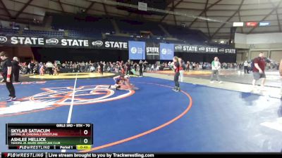 70 lbs Cons. Round 3 - Ashlee Mellick, Tahoma Jr. Bears Wrestling Club vs Skylar Satiacum, Orting Jr. Cardinals Wrestling