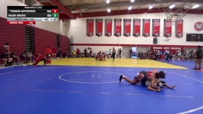 157 lbs Quarterfinal - Jalen Arceo, Menlo NWCA vs Roman Gutierrez, Fresno City College