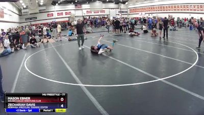 77 lbs Round 3 - Zechariah Davis, Nebraska Wrestling Training Center vs Mason Ebner, Golden Eagles Wrestling Club