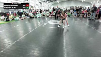 68 lbs Round Robin 1 - Jolene Prapuolenis, North Carolina National Team - G vs Mason Williams, Backyard Barbies Purple - G