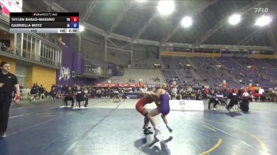110 lbs 2nd Wrestleback (16 Team) - Taylen Babas-masuno, Pacific University vs Gabriella Motz, Albion