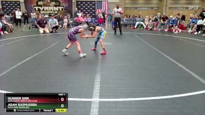 56 lbs Quarterfinal - Adam Rasmussen, Backyard Brawlers vs Gunner Kirk, Buccaneer Wrestling Club