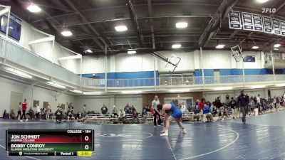 184 lbs Quarterfinal - Jon Schmidt, Harper College vs Bobby Conroy, Illinois Wesleyan University