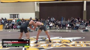 157 lbs Semifinal - Emmanuel Scordos, Baldwin Wallace vs Greg Croce, Delaware Valley