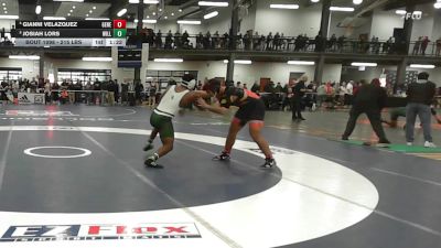 215 lbs Quarterfinal - Gianni Velazquez, Geneva vs Josiah Lors, William Floyd
