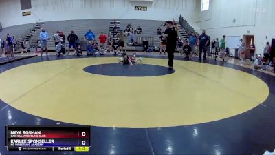 40-43 lbs Round 2 - Naya Rosman, Oak Hill Wrestling Club vs Karlee Sponseller, M3 Wrestling Academy