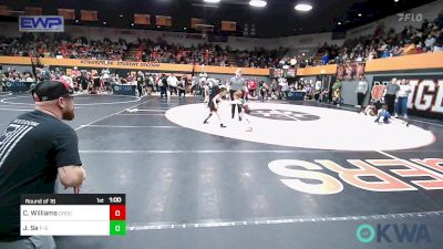 52 lbs Round Of 16 - Creed Williams, Choctaw Ironman Youth Wrestling vs Jameson Se, F-5 Grappling