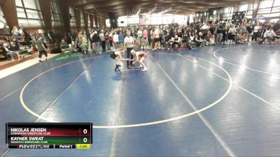 95 lbs Cons. Round 3 - Kayner Sweat, Wasatch Wrestling Club vs Nikolas Jensen, Champions Wrestling Club