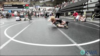 75-83 lbs Quarterfinal - Coleton Boulware, Tuttle Wrestling vs Sage Davis, Marlow Outlaws