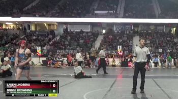 160 lbs Cons. Round 2 - Laken Lindberg, Colby Kids vs Dodge Browning, OZ Trojan Wrestling Club