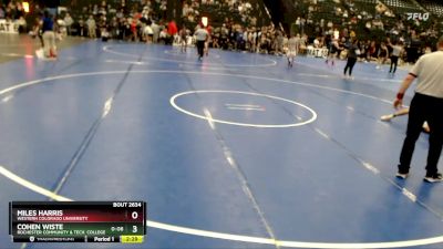 149 lbs Cons. Round 4 - Cohen Wiste, Rochester Community & Tech. College vs Miles Harris, Western Colorado University