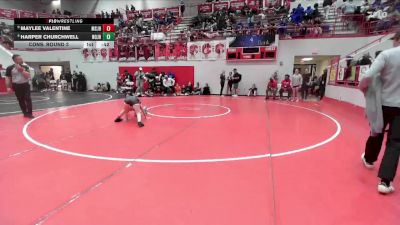 JH 102 lbs Cons. Round 3 - Harper Churchwell, Norman JH vs Maylee Valentine, Mustang JH