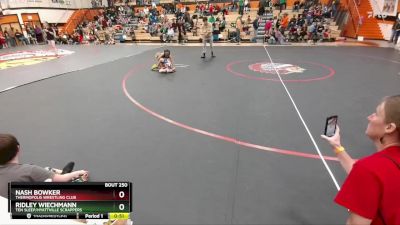 53 lbs Semifinal - Nash Bowker, Thermopolis Wrestling Club vs Ridley Wiechmann, Ten Sleep/Hyattville Scrappers