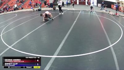 92 lbs 5th Place Match - Emmett Clay, Little Hammers vs George Andres, Thunderbolt Wrestling Club