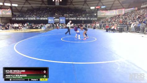 Girls 3A/4A 135 5th Place Match - Makyla Bolinger, Emerald Ridge (Girls) vs Kylee Wicklund, Lake Stevens (Girls)