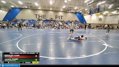 76 lbs Round 1 - Liliana Sharp, Uintah Wrestling vs EmmaLee Lujan, Top Of Utah