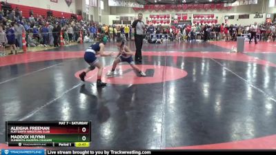 80 lbs Round 1 - Aleigha Freeman, Flat Earth Wrestling Club vs Maddox Huynh, Zumbrota-Mazeppa Cougars