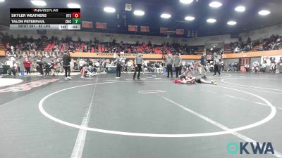 85 lbs Final - Skyler Weathers, Hinton Takedown Club vs Talon Peterpaul, Chickasha Wrestling