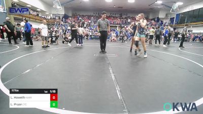 117 lbs Semifinal - Lexie Howeth, Harrah Little League Wrestling vs Lizzy Pryor, Chandler Takedown Club