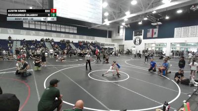 58 lbs Quarterfinal - Austin Simes, Rancho Bernardo Wrestling Club vs Mukhammad Islamov, Poway Elite